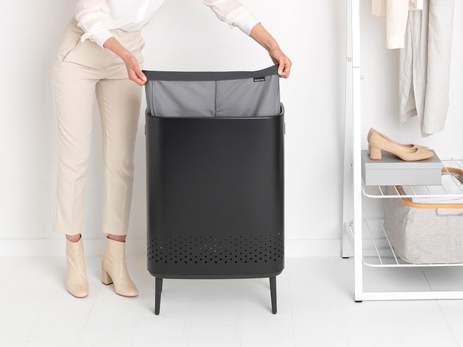 Brabantia Bo Laundry Bin Hi, 2 x 45 L, matt black