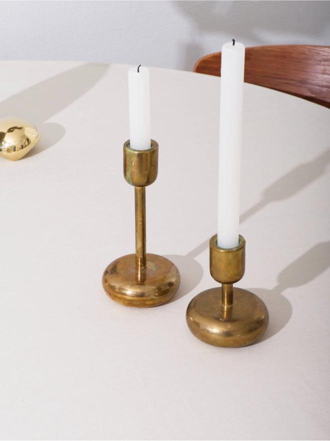 Used brass Nappula candelholders