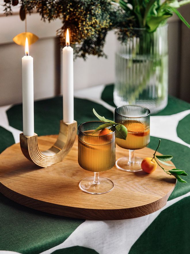 Ferm Living Ripple wine glasses, 2 pcs, smoked grey