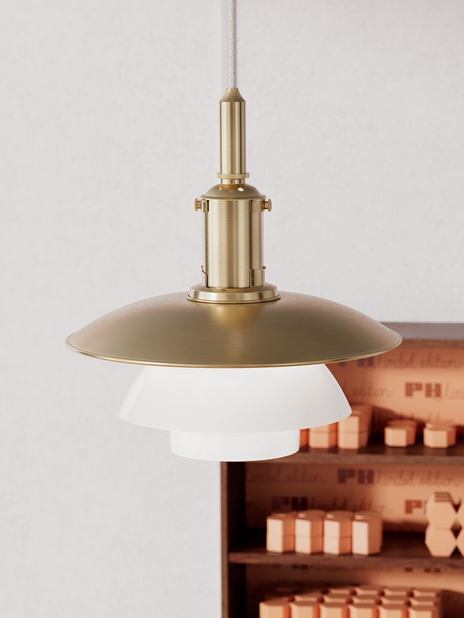 Louis Poulsen PH Limited Edition 2022 in untreated brass and opal glass