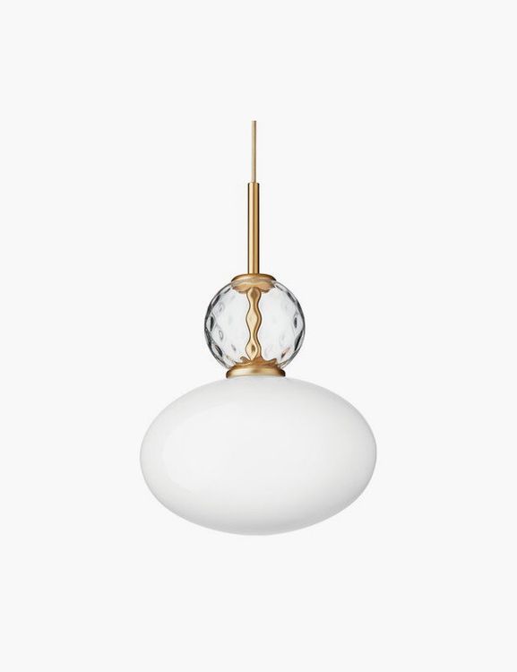 Rizzatto 32 pendant, brass - opal white