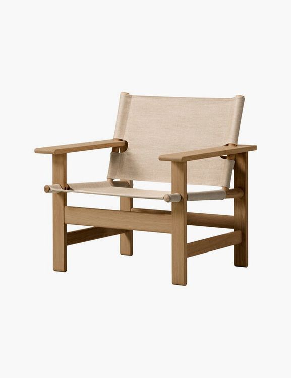 Canvas chair, oiled oak - natural canvas