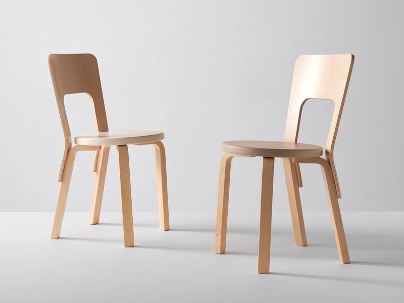 Classic chairs by Alvar Aalto chosen for the interior of the Bob W apartment hotel