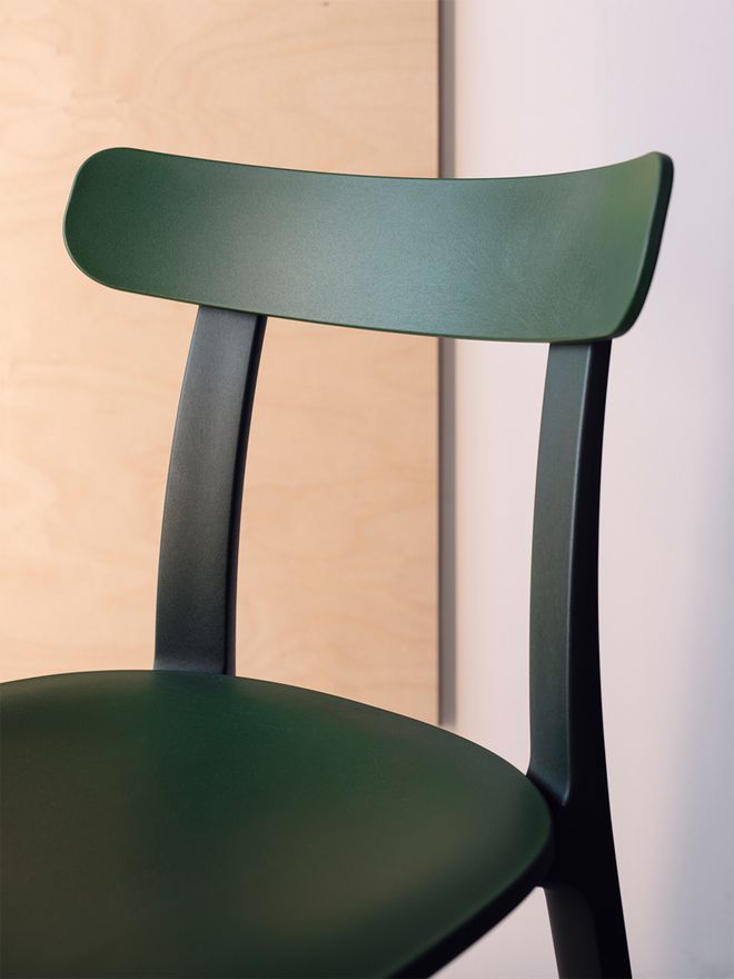 Vitra's All Plastic Chair in ivy green
