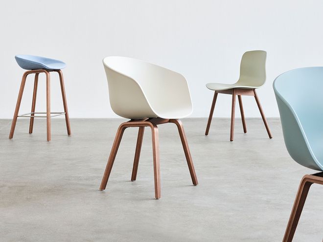 HAY About A Chair AAC22 Eco, lacquered walnut - white