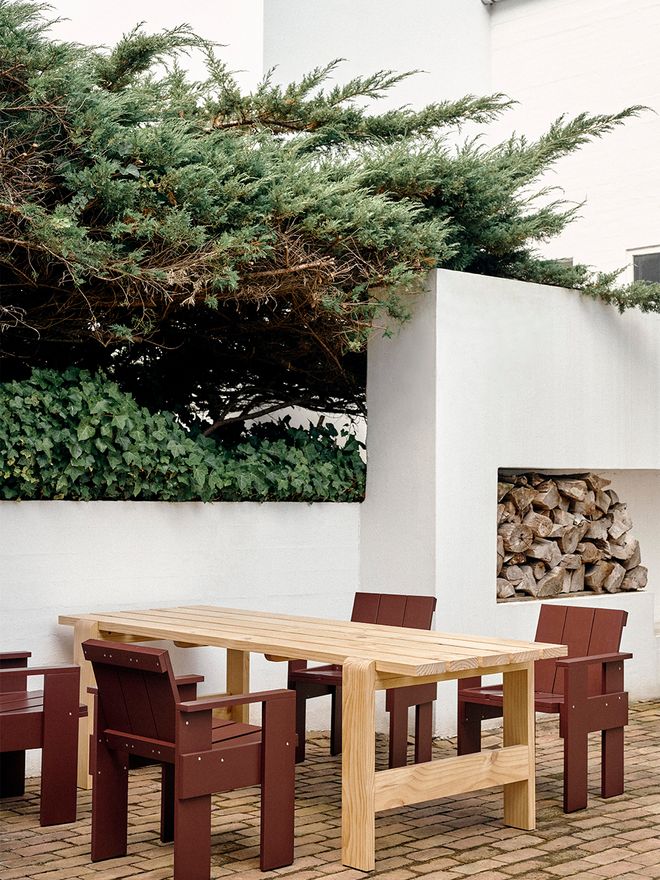 HAY Crate dining chairs and Weekday table