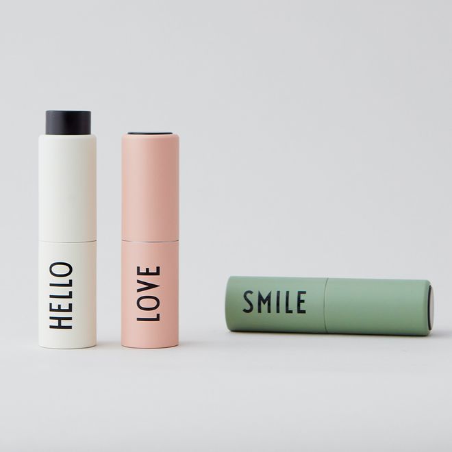 Design Letters Take Care hand sanitizer dispenser, nude