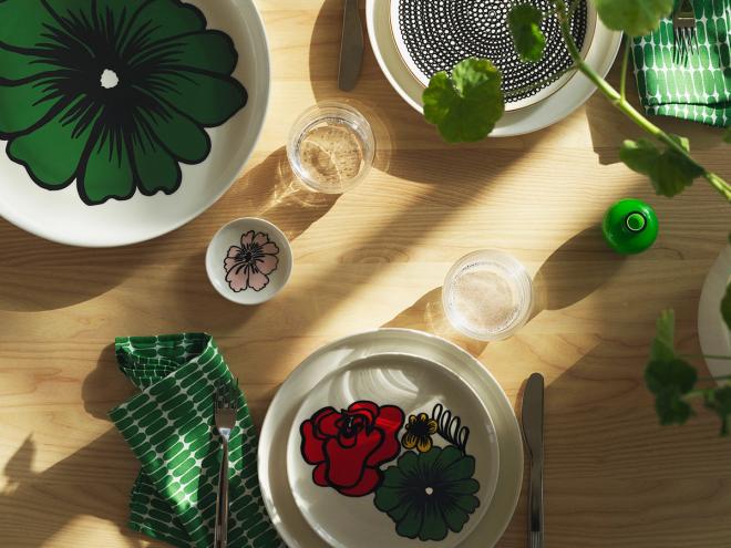 Marimekko Oiva Eläköön elämä serving platter