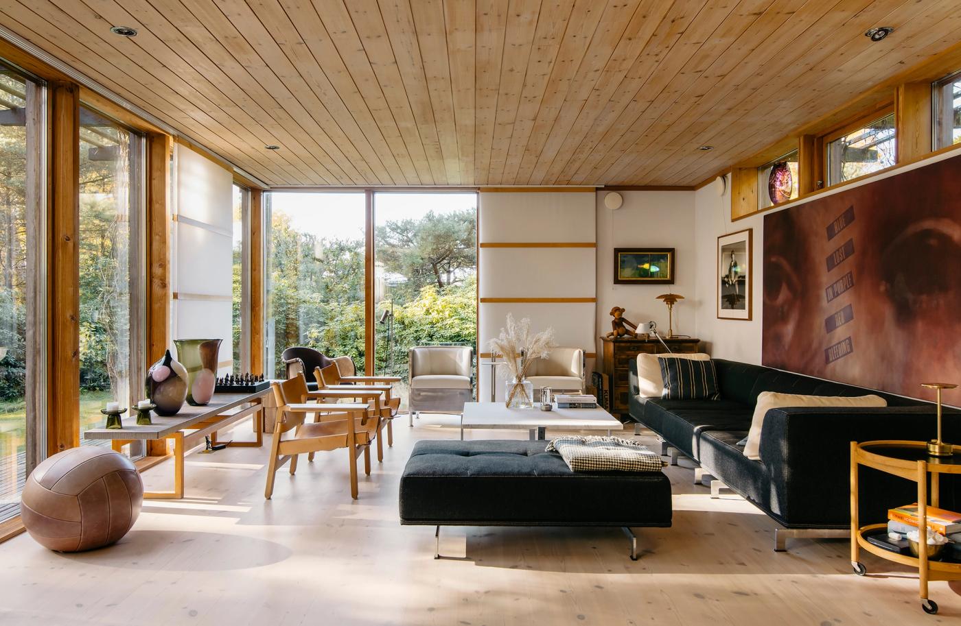 A view of a spacious living room downstairs