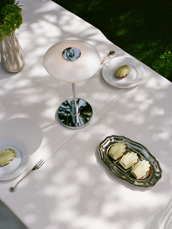A detail of Louis Poulsen outdoor lamp
