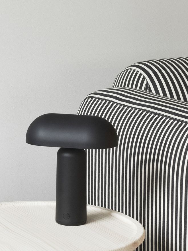 Porta table lamp on a side table