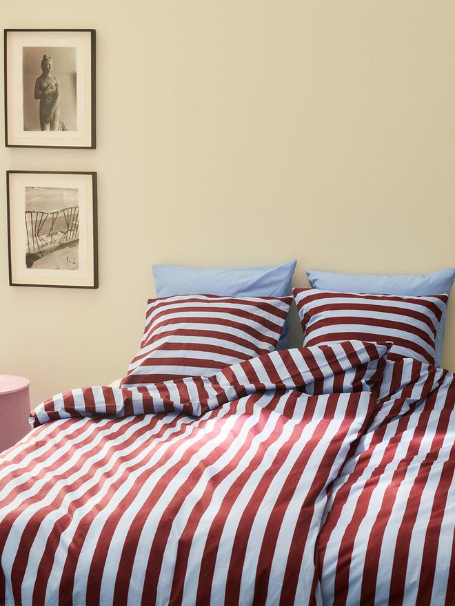 HAY Été duvet cover, bordeaux - sky blue