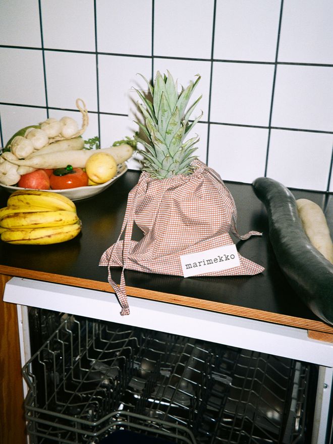 Marimekko Marimade Verkko pussi, vaaleansininen - kastanja