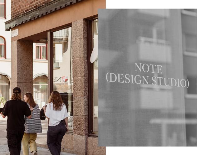 Kaksi kuvaa Note Design Studion toimiston ulkopuolelta