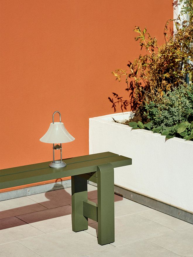HAY Mousqueton table lamp and Weekday bench