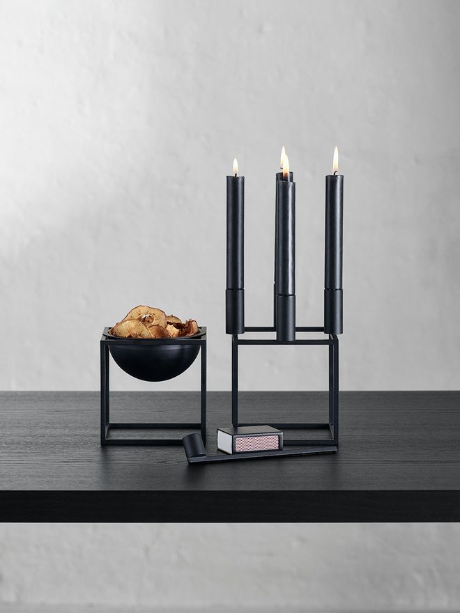 By Lassen Kubus 4 candleholder, black
