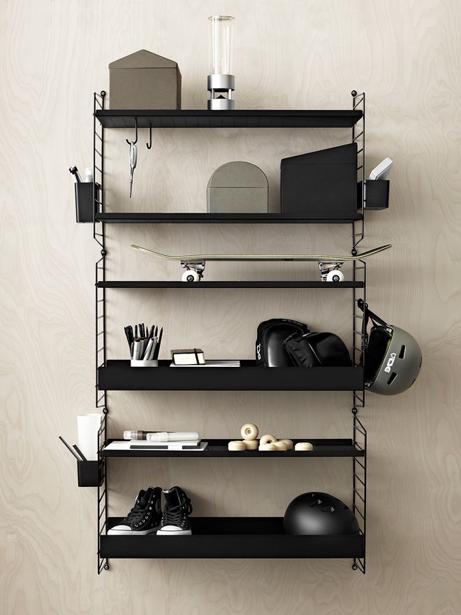 String Furniture String metal shelf, black