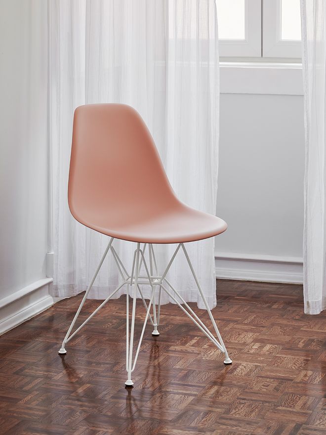 Vitra Eames DSR chair, pale rose - white