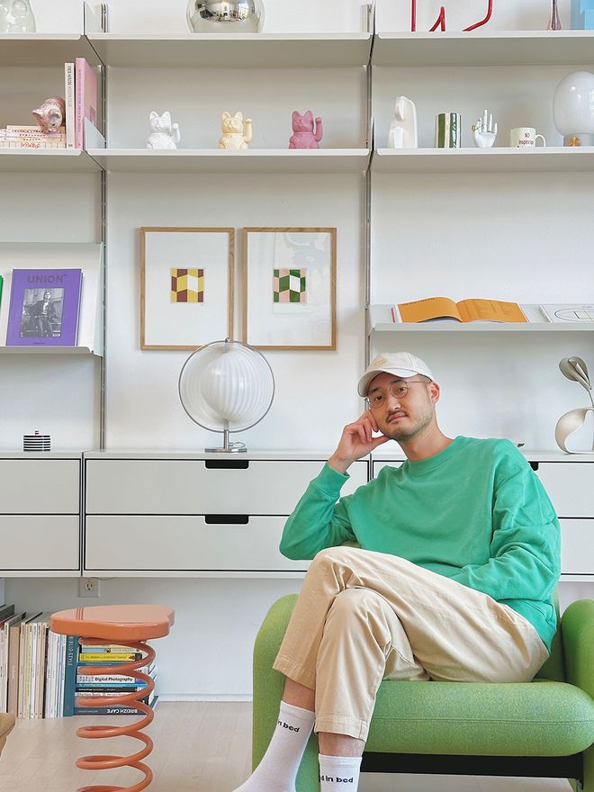 Aden Wang in his home