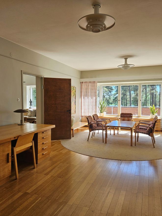 An image featuring Kantola, a residence designed by Alvar Aalto, located in Sunila, Finland.