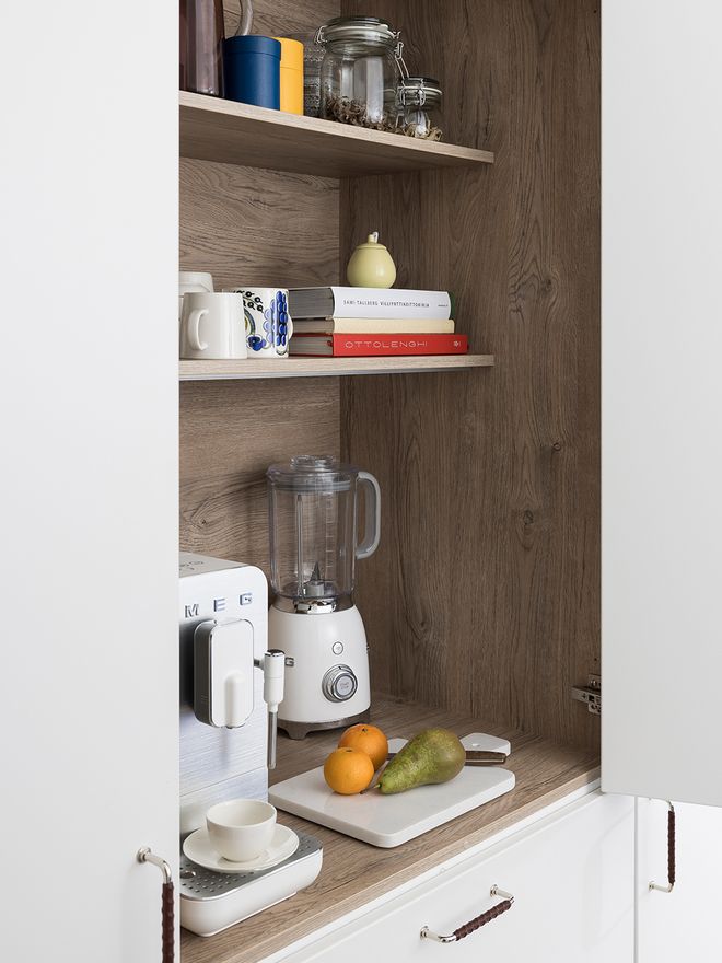 White Smeg appliances in the kitchen