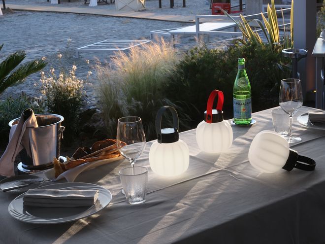 Picnic table on the evening light