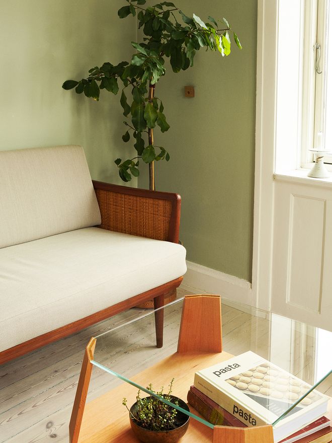 A reupholstered sofa
