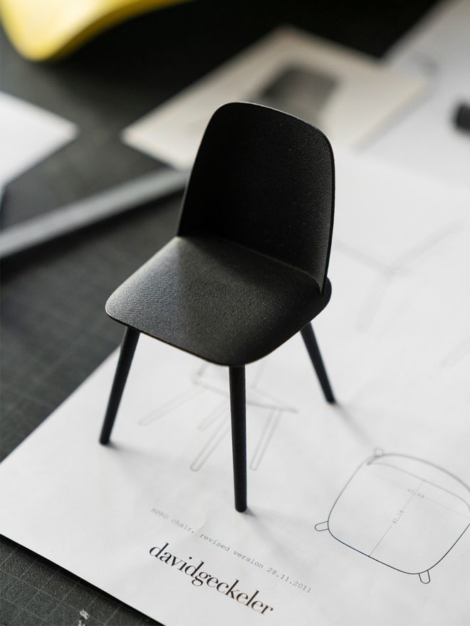 A miniature of the Nerd chair by Muuto.