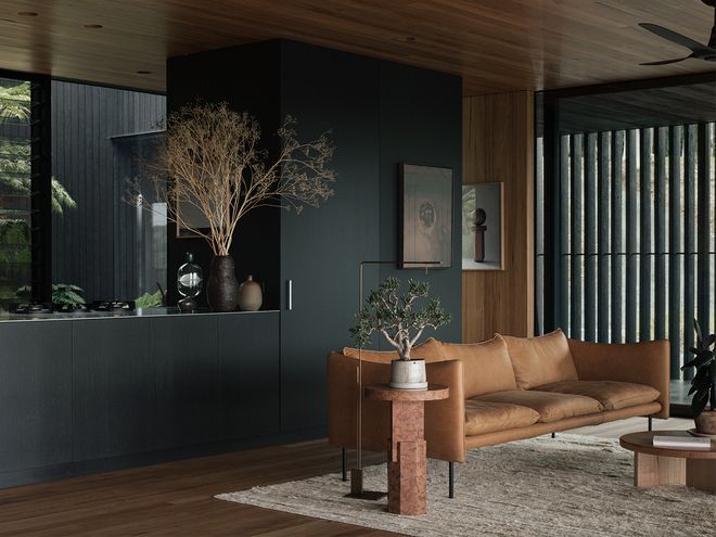 An image of the living room decor of Federal House, designed by Edition office.