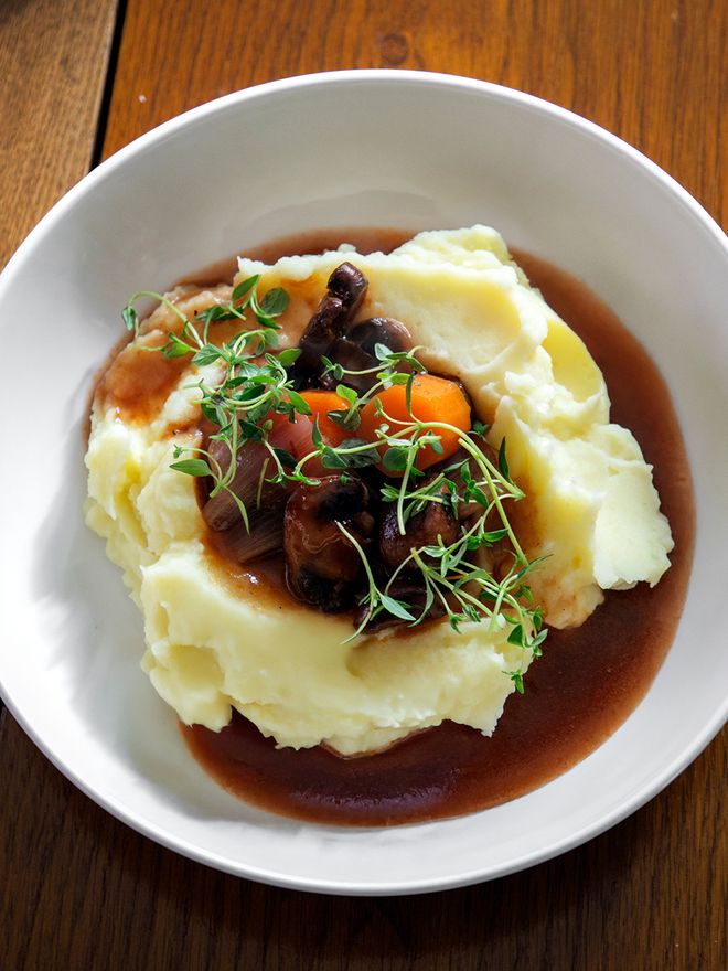 Warm dark evenings up with a hearty mushroom bourguignon