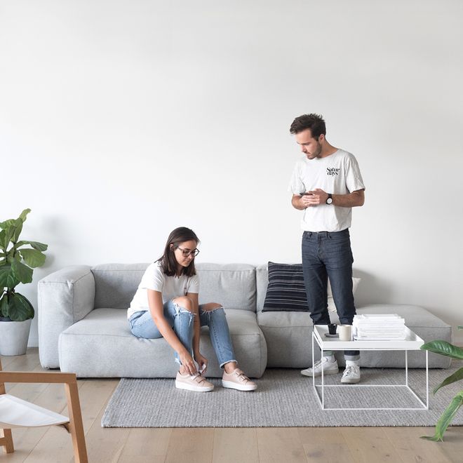 Hay Mags sofa and tray table