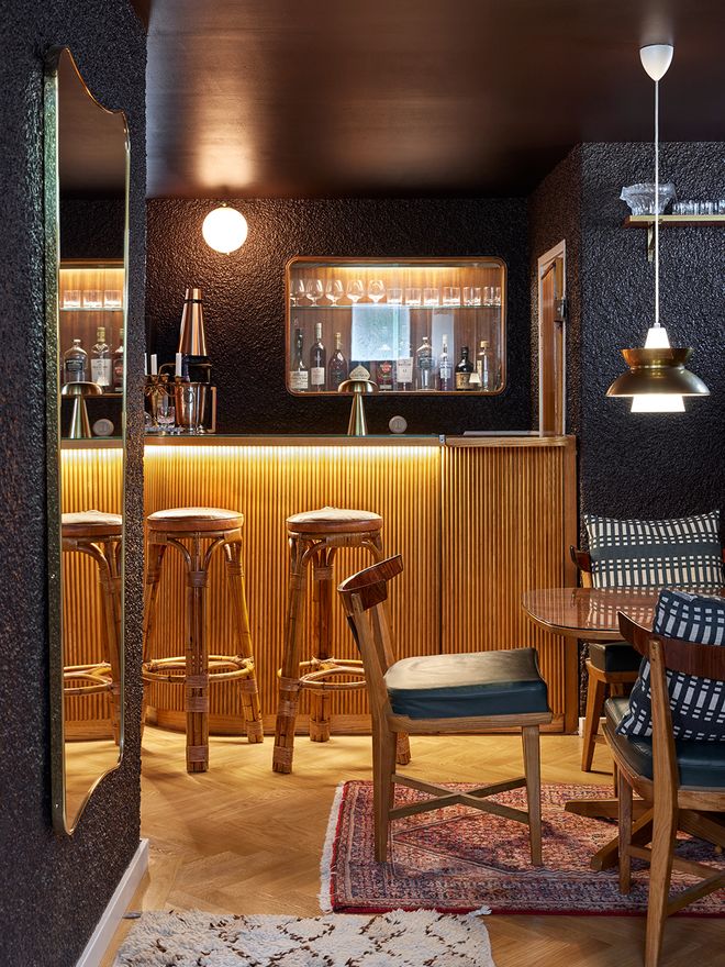A cozy bar downstairs