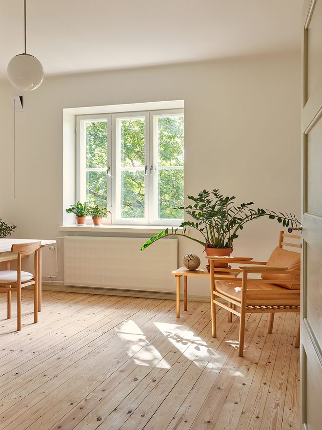 A kitchen with a huge window