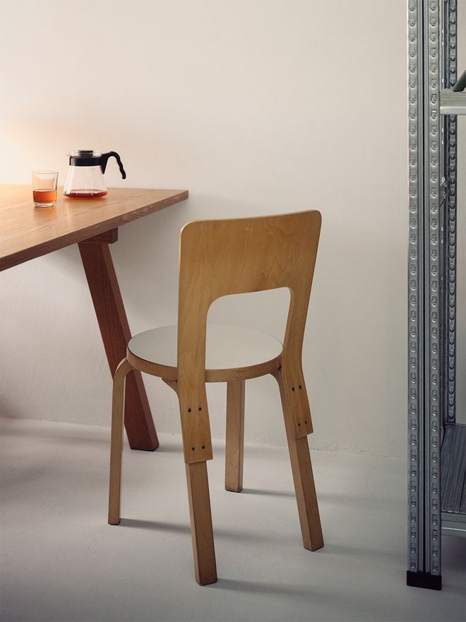 Artek Aalto chair 66, white laminate