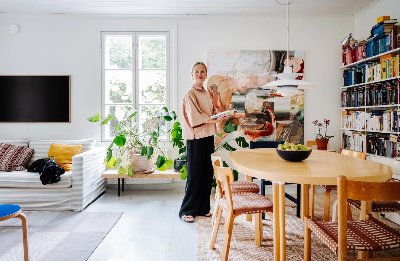 Laura Franck in the living room of her home