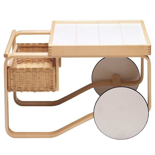 A product image featuring Artek's tea trolley 900.
