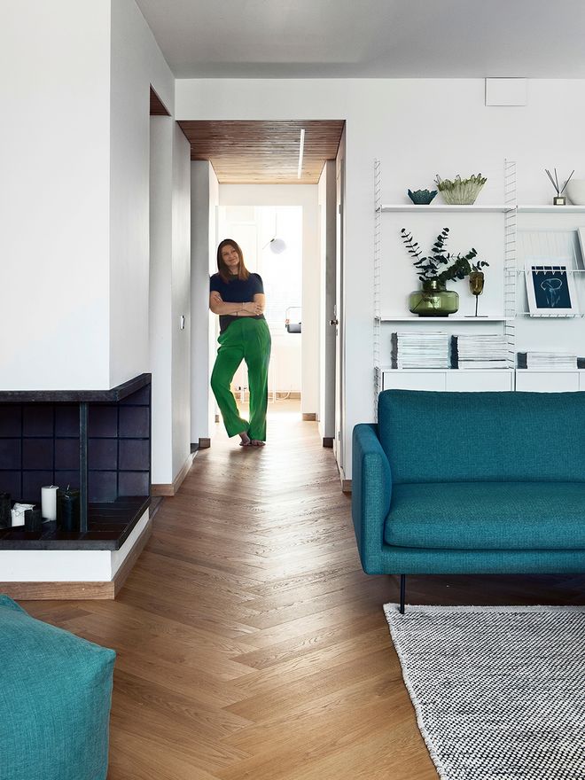 Herringbone parquet in the living room