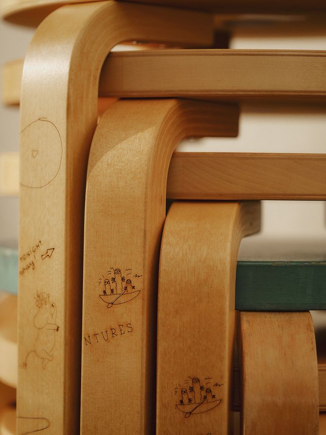 Artek + Moomins collection, stool 60