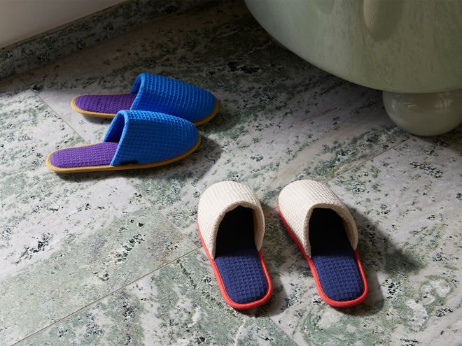 HAY  Waffle slippers, one size, blue multi
