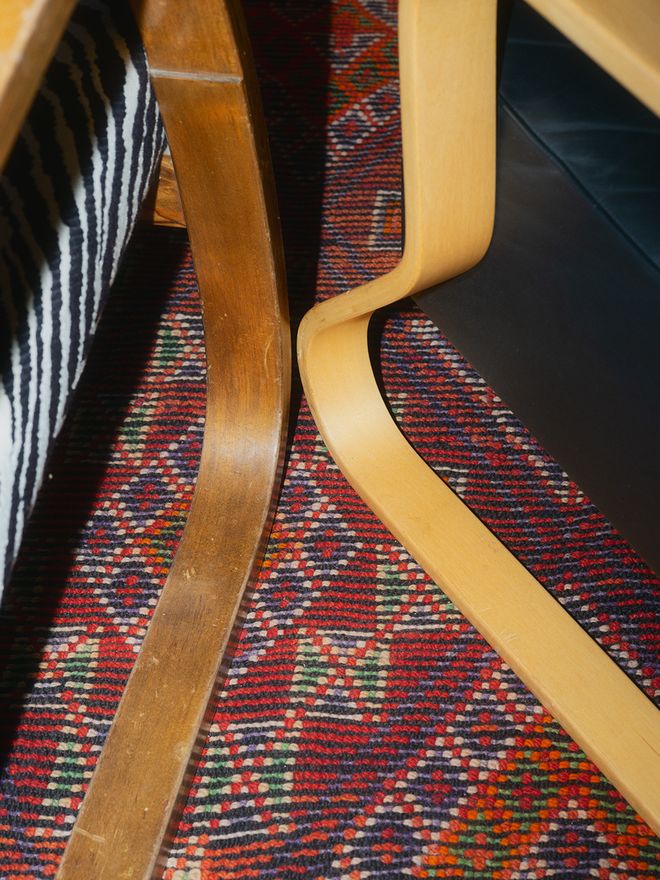 A detail of Alvar Aalto lounge chairs