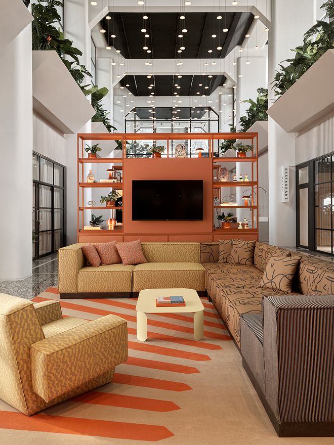 The lobby of the Sokos Hotel Royal in Vaasa, Finland