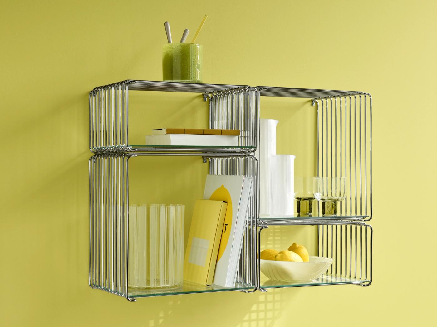 Modular Wire storage system designed by Verner Panton, made of metal