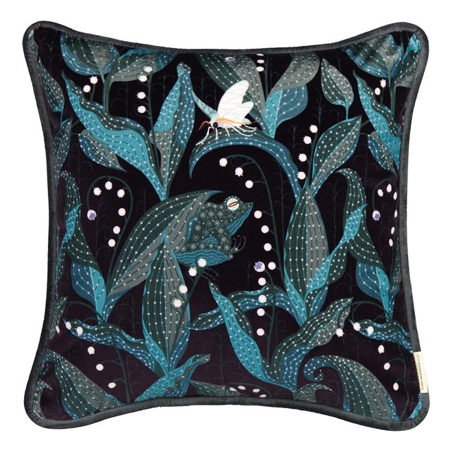 Klaus Haapaniemi & Co.  Lily of the Valley tyynynpäällinen, 50 x 50 cm, sametti, tumma