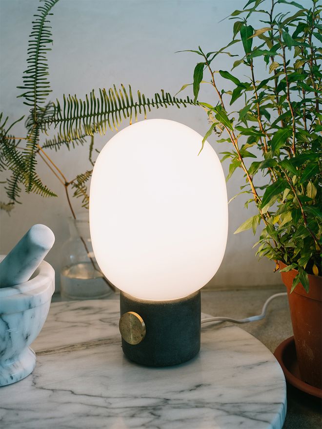 Menu JWDA table lamp, light concrete