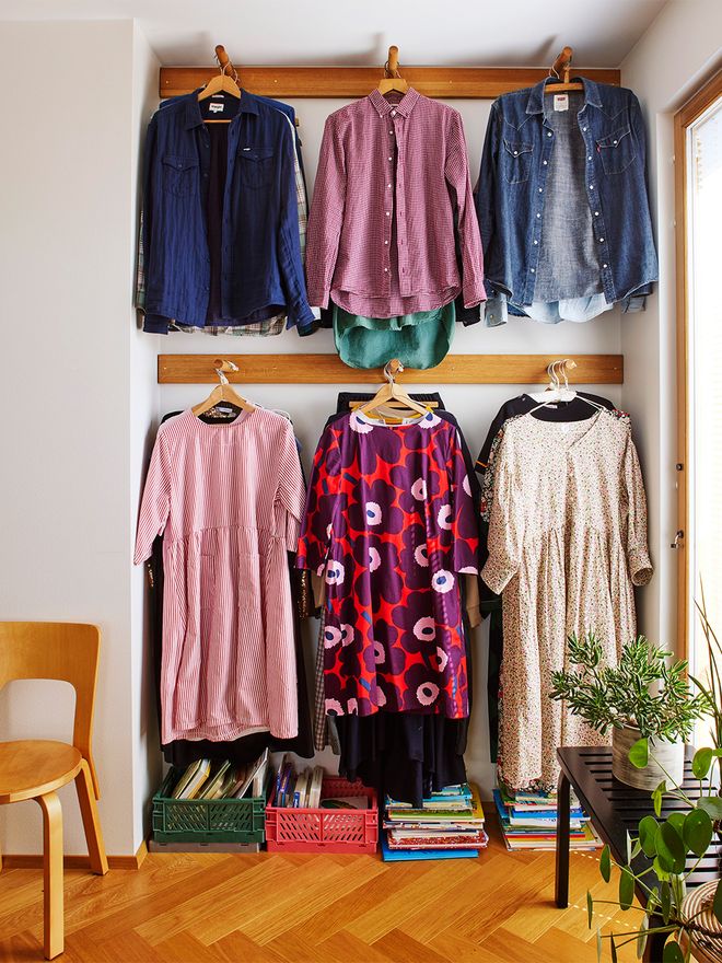 Carpenter Teemu Siniranta's house, clothes rack