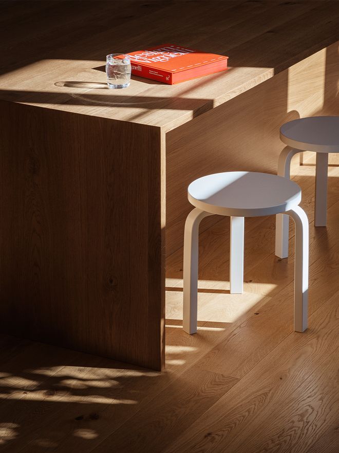 Artek Aalto stool 60, lacquered white