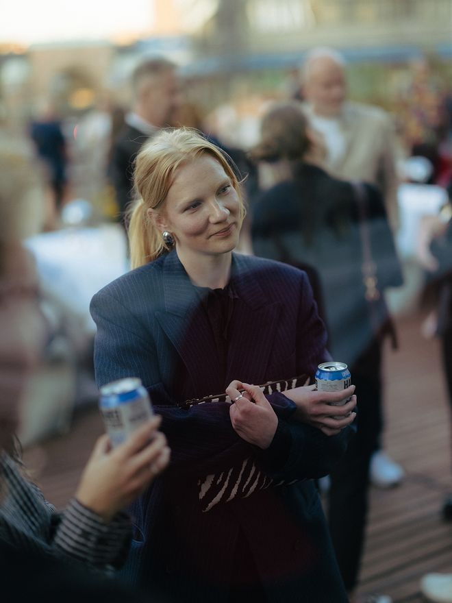 A woman chatting