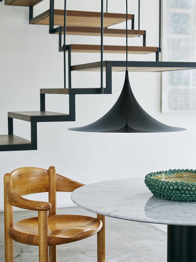 Daumiller chair and Semi pendant