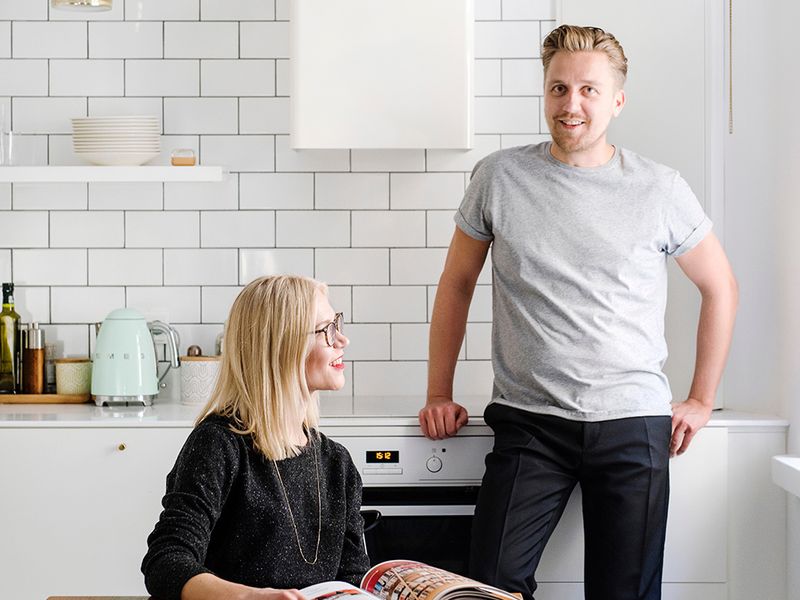 Kaksio Punavuoressa sisustettiin 50-luvun löydöillä
