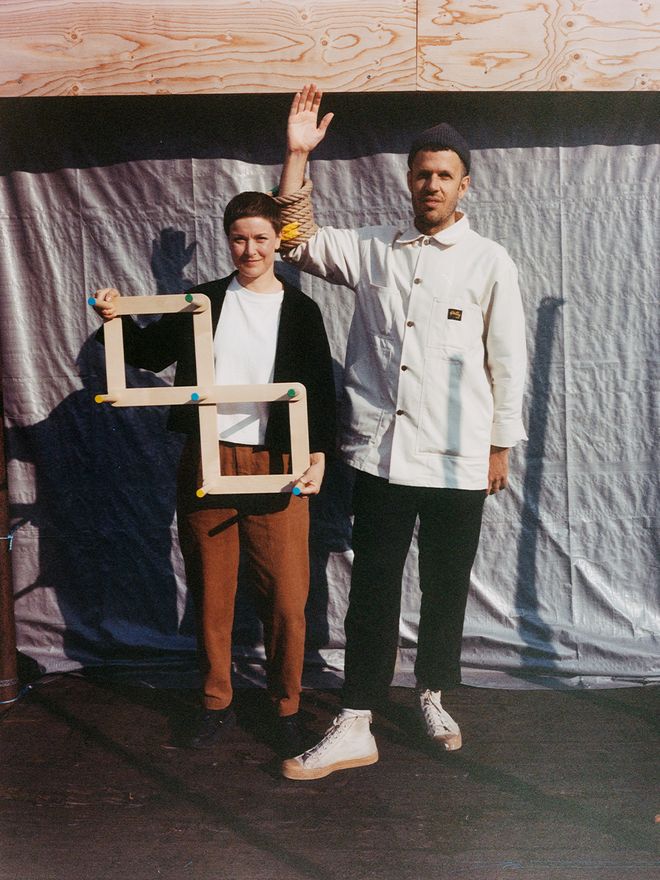 An image featuring Studio Kaksikko at the PELATA pieces launch event in Helsinki.